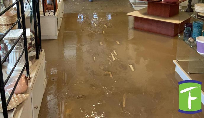 Floor water damage