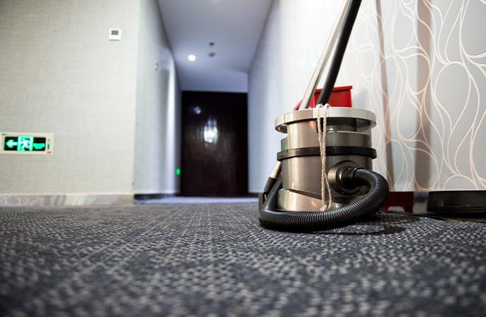 Hotel corridor carpet cleaning