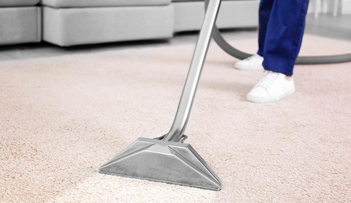 professional worker cleaning carpet cleaning service