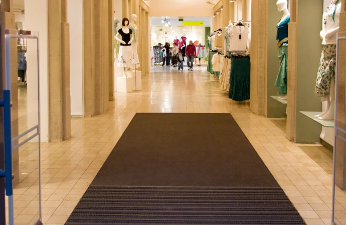Floor carpet in the retail store