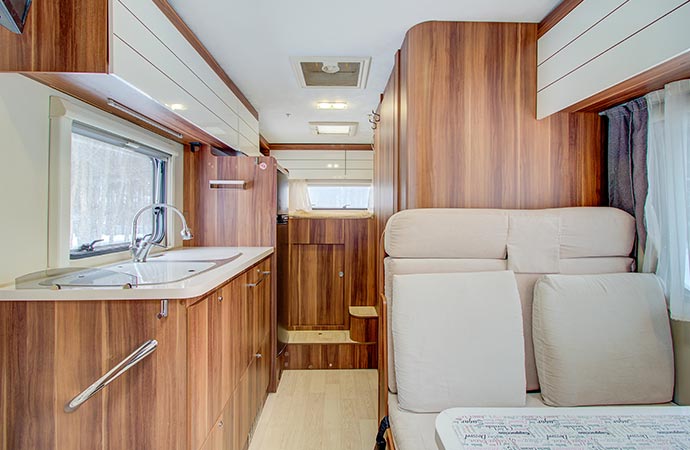 RV interior and kitchen cleaning for a neat and comfortable mobile living space.